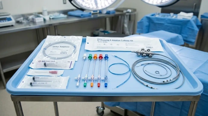 Vascular access catheters and diagnostic electrophysiology devices from Cordis, Biosense Webster, and BD.