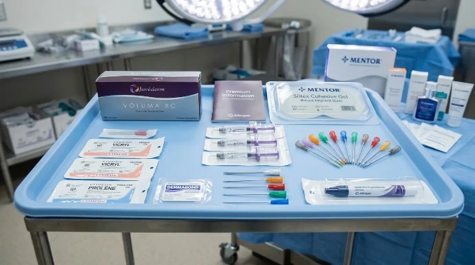 Premium aesthetic consumables, surgical sutures, and specialized hospital devices from Allergan, Ethicon, and Mentor.